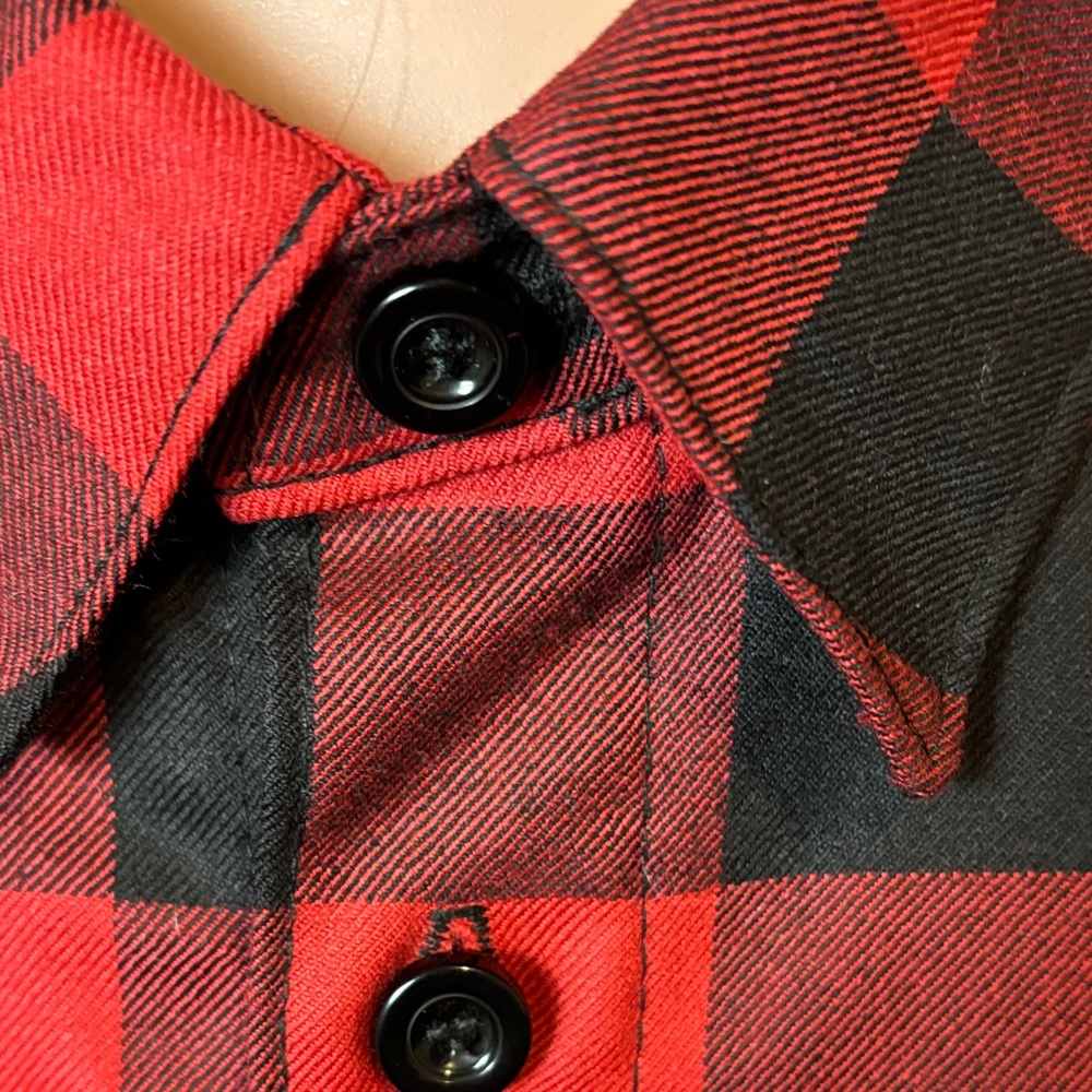 Cordura Red & Black Plaid combat wool Button Down Shirt XL - Picture 4 of 8
